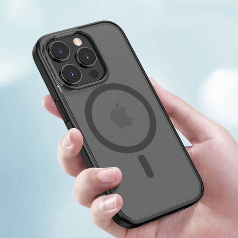 iPhone 14 Plus Moying Series Micro Frosted Magsafe Phone Case Black