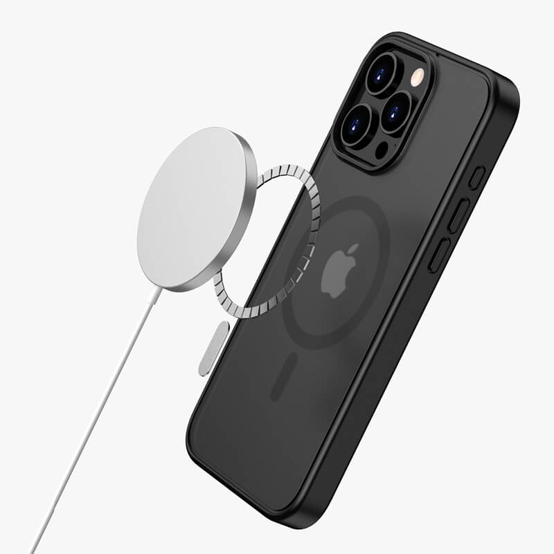 iPhone 15 Pro Moying Series Micro Frosted Magsafe Phone Case Black