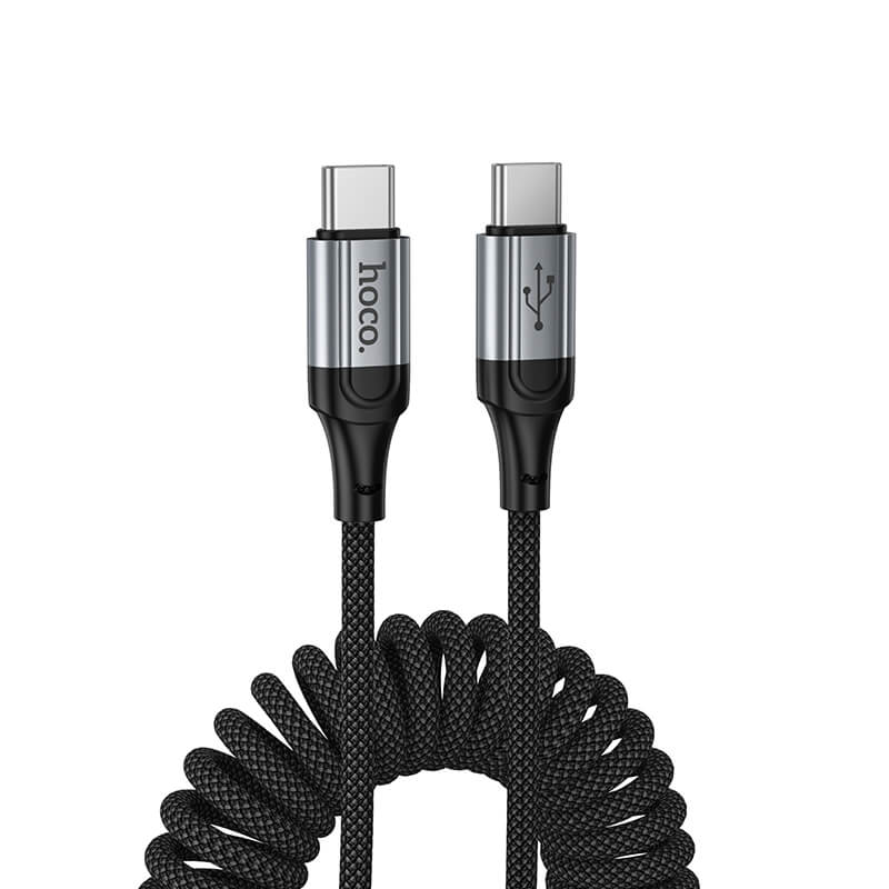 Hoco 60W Fast Charging Type-C to Type-C Nylon Spring Coiled Cable 1.5m X121