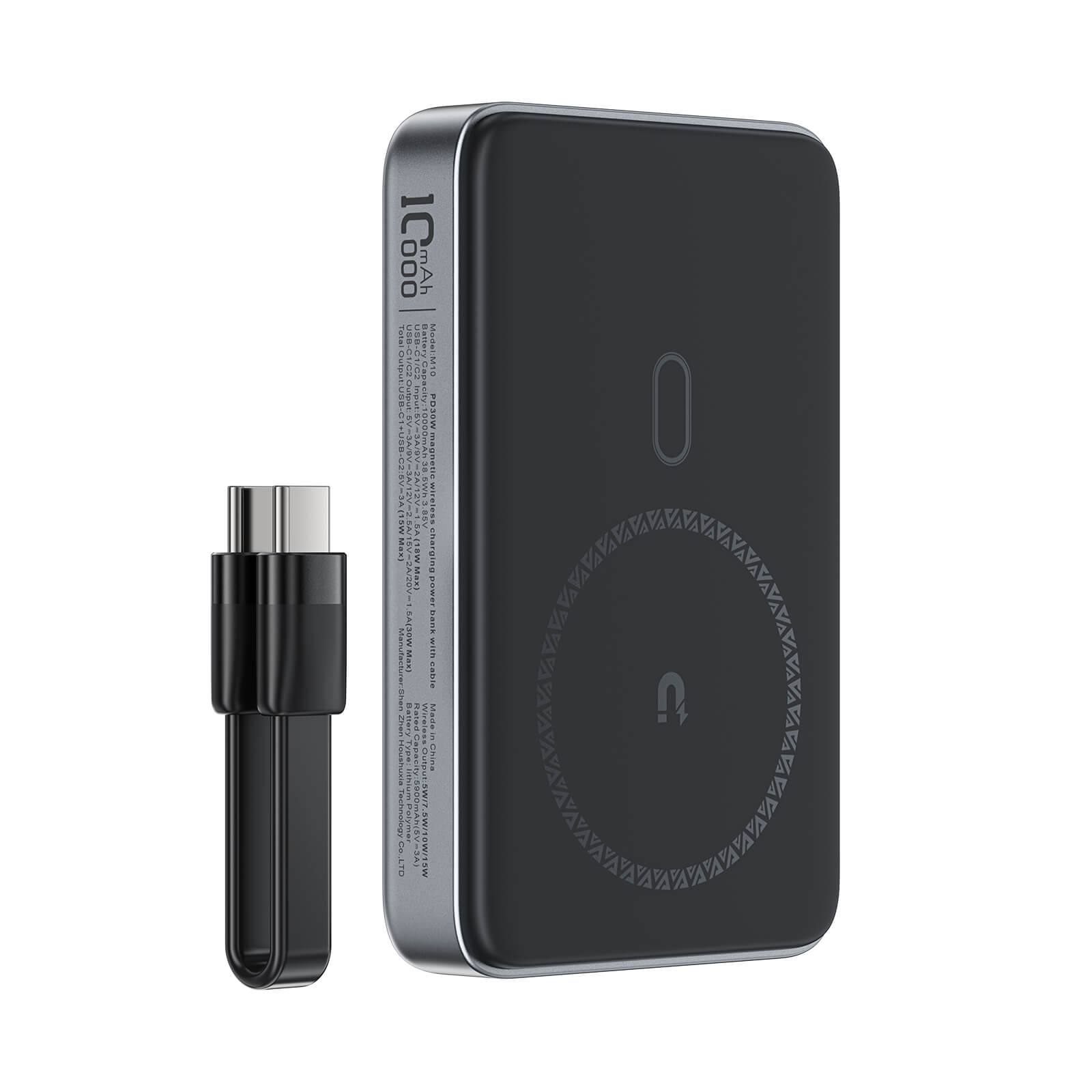 Acefast PD 30W 10000mAh Fast Charging Power Bank With Type-C Cable M10 Black