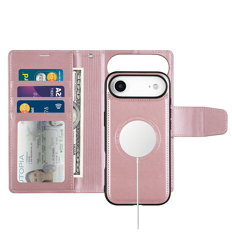 iPhone 17 Air Hanman Miro Leather 2-in-1 Wallet Case with Magnetic Back