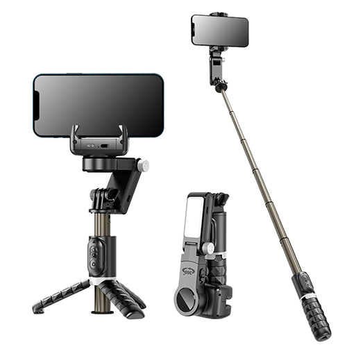 Mobie Smartphone Gimbal Stabilizer Handheld Selfie Stick Tripod With Fill Light Q18