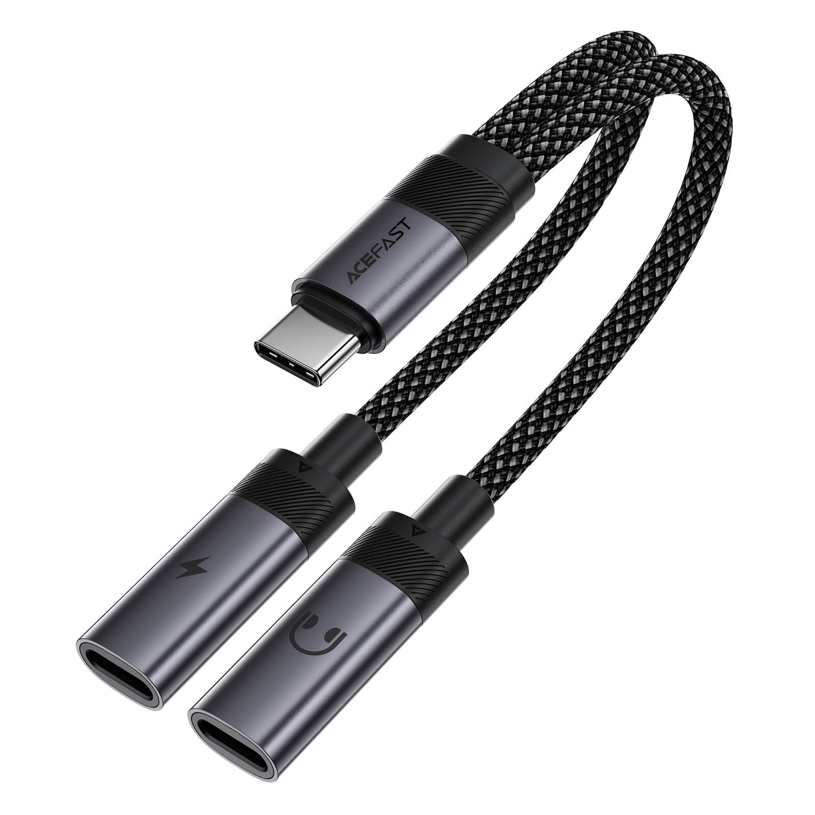 Acefast USB-C Dual Port Adapter for Simultaneous Charging and Earphone Use J14
