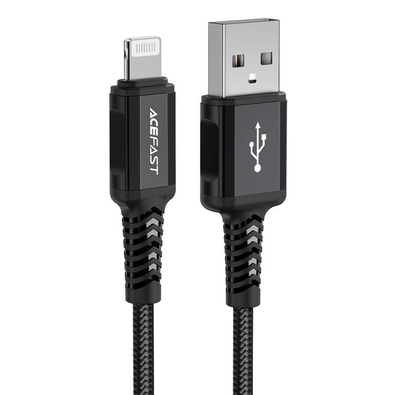 Acefast USB to Lightning Braid Charging Cable 2.4A 1.8m Black