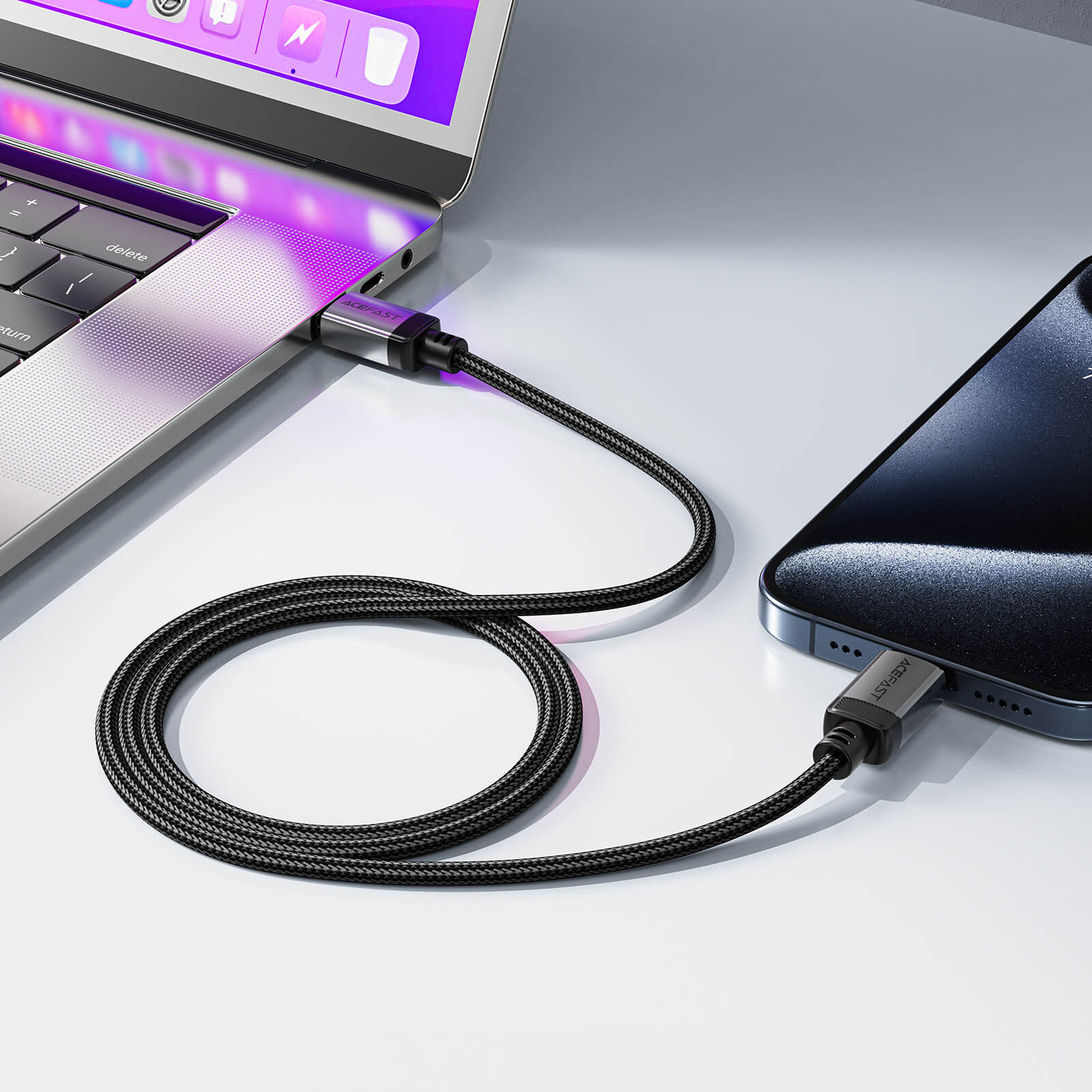Acefast 60W Fast Charge Data USB-C to USB-C Aluminum Alloy Cable 1.2m C20-03