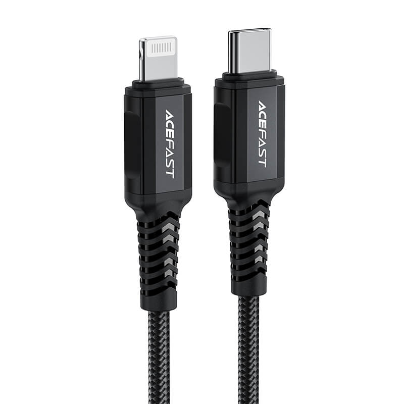 Acefast Type-C to Lightning Fast Braid Charging Cable PD 30W 1.8m Black