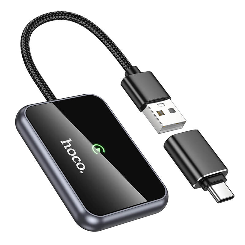 hoco Wireless CarPlay Adapter with USB-A Plug and USB-C Adapter HU1