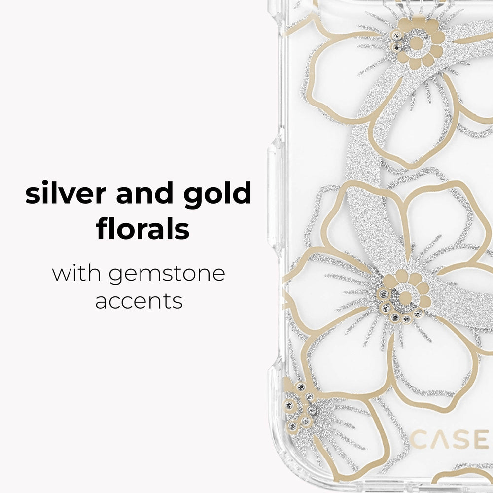 Case Mate Floral Gems Magnetic Phone Case Compatible with iPhone Duo