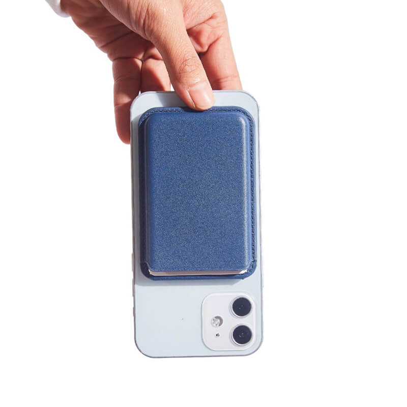 Mobie PU Leather Strong Magnetic Card Bag Holder with Phone Stand Black