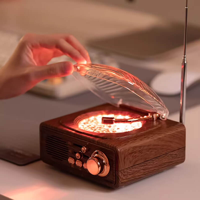 Mobie Vintage Turntable Bluetooth Speaker with Atmosphere Light JN122