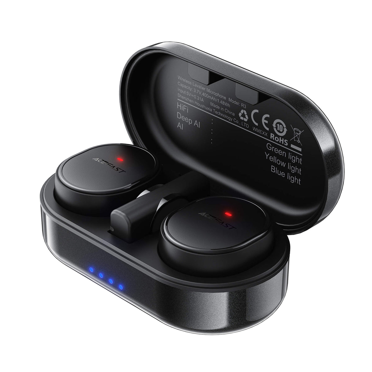 Acefast AI Noise Reduction 24h Battery Wireless Lavalier Microphone R3