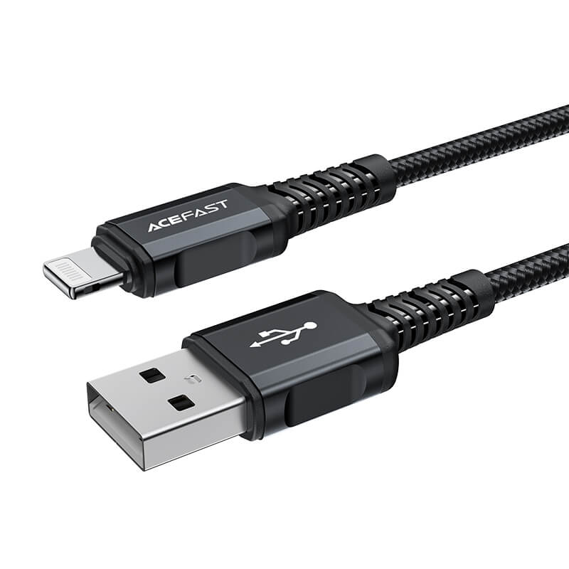 Acefast USB to Lightning Braid Charging Cable 2.4A 1.8m Black
