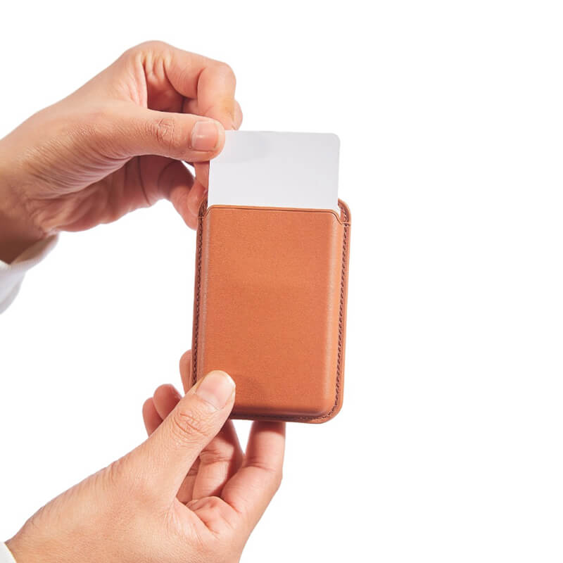 Mobie PU Leather Strong Magnetic Card Bag Holder with Phone Stand Black
