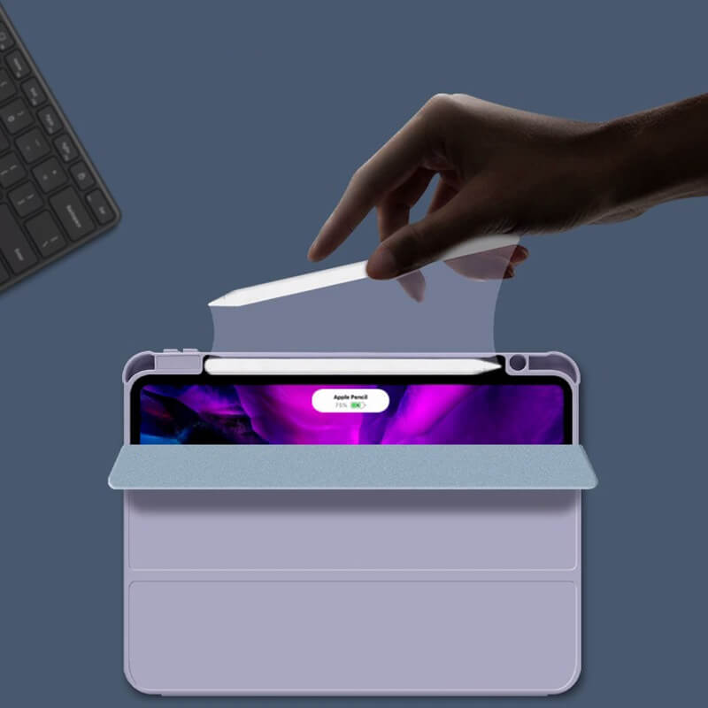 Silicone Flip Case with Built-in Pen Slot Compatible with iPad Air 4/Air 5