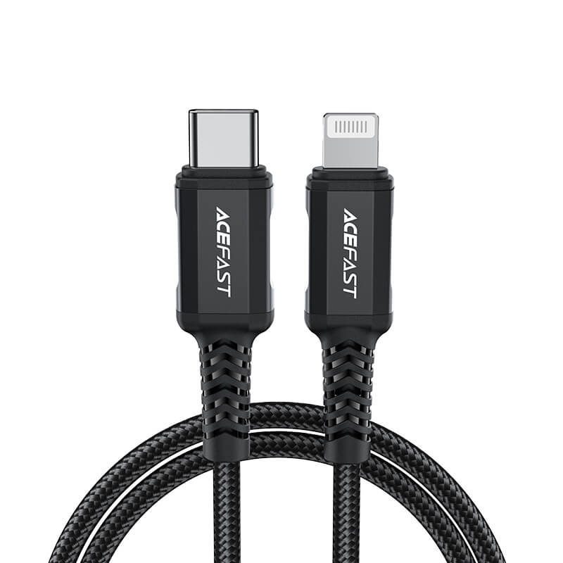 Acefast Type-C to Lightning Fast Braid Charging Cable PD 30W 1.8m Black