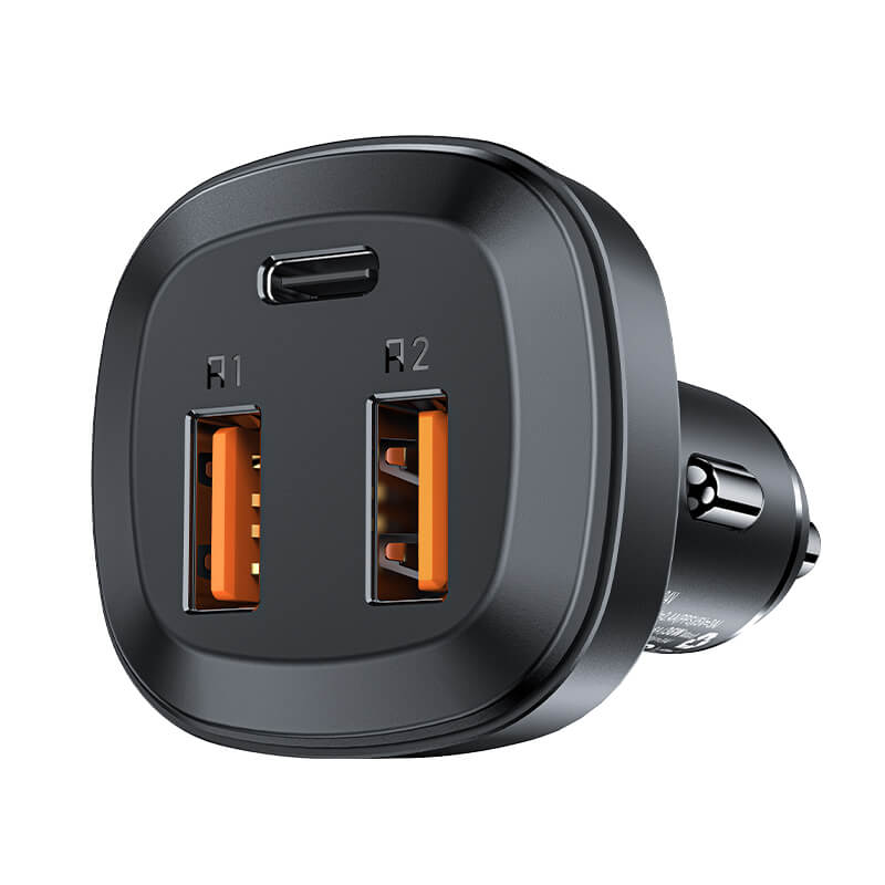 Acefast Multi-Port Fast Car Charger Type-C & USB-A 65W (30W+35W) Black
