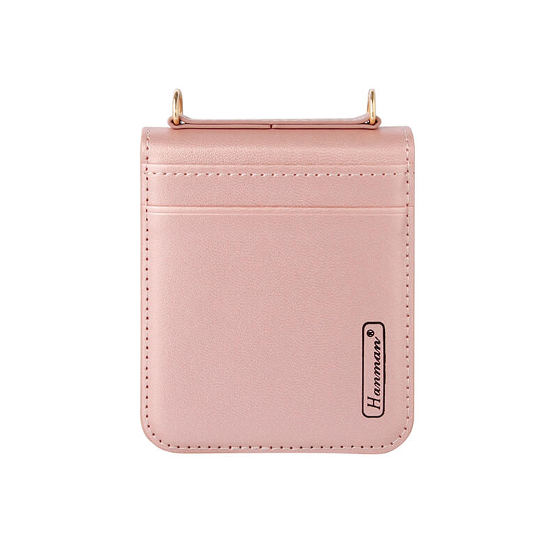 Samsung Galaxy Z Flip 6 Hanman Leather Wallet Phone Case Rose Gold