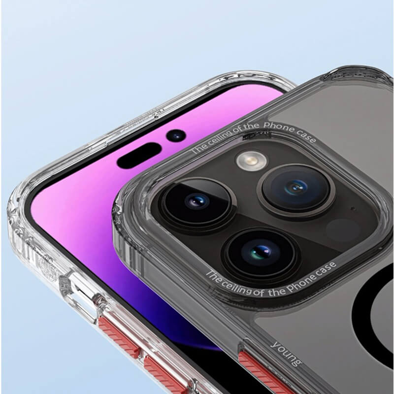 iPhone 15 Elite Series Transparent Magsafe Detachable Buttons Phone Case