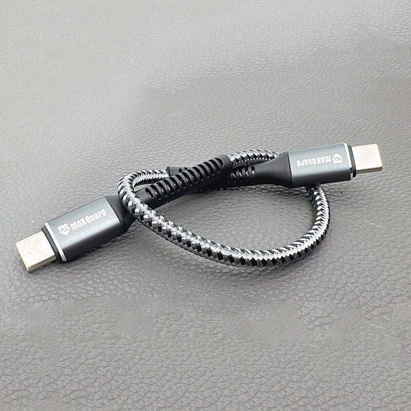 Maxguard Type-C to Type-C PD 65W Braided Fast Charging Cable 25cm Black