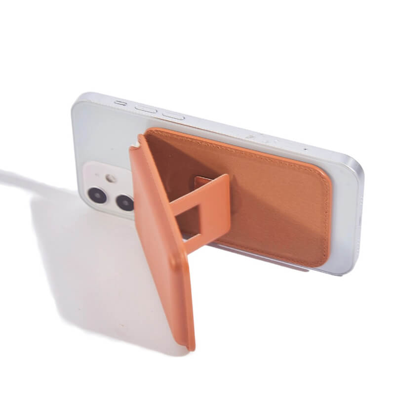 Mobie PU Leather Strong Magnetic Card Bag Holder with Phone Stand Black