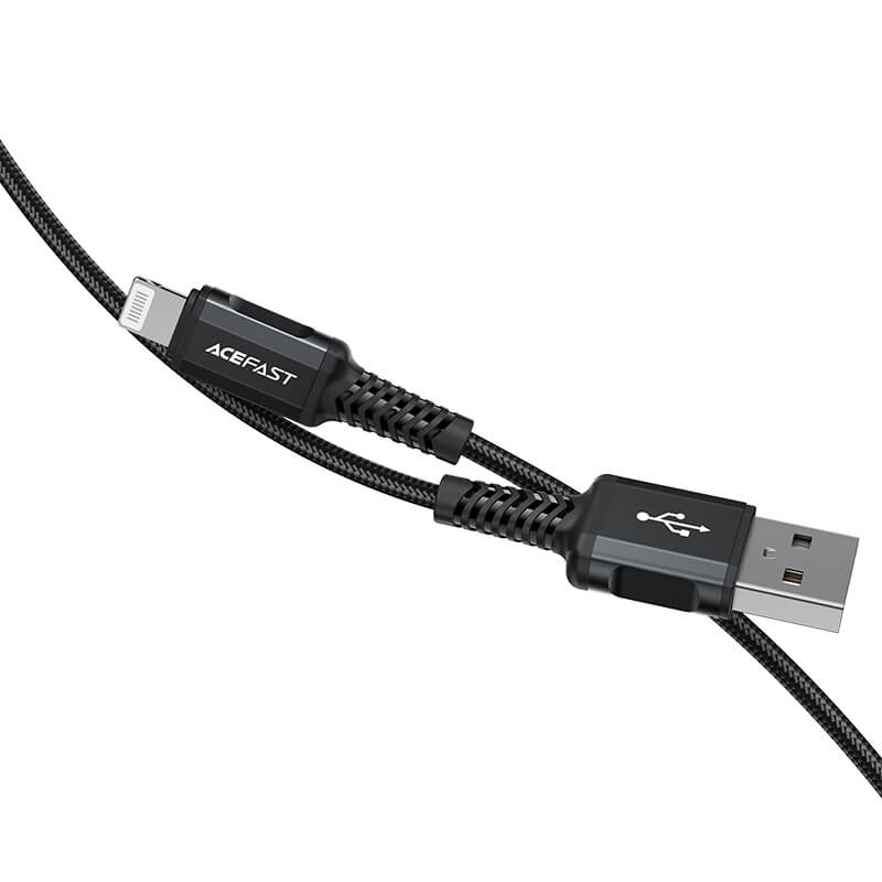 Acefast USB to Lightning Braid Charging Cable 2.4A 1.8m Black