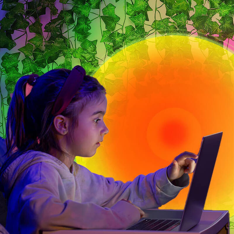 Mobie RGB LED Sunset Lamp 16 Colors Projector APP Remote Control