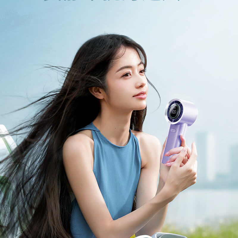 Mobie High-Speed Air-Conditioning Level Cooling Fan with 100-Speed Purple