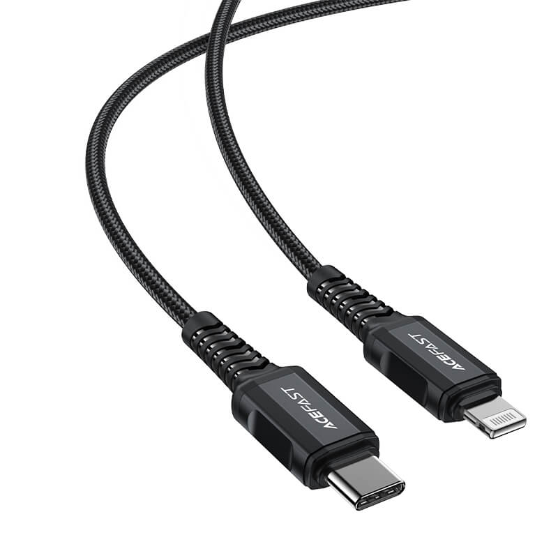 Acefast Type-C to Lightning Fast Braid Charging Cable PD 30W 1.8m Black