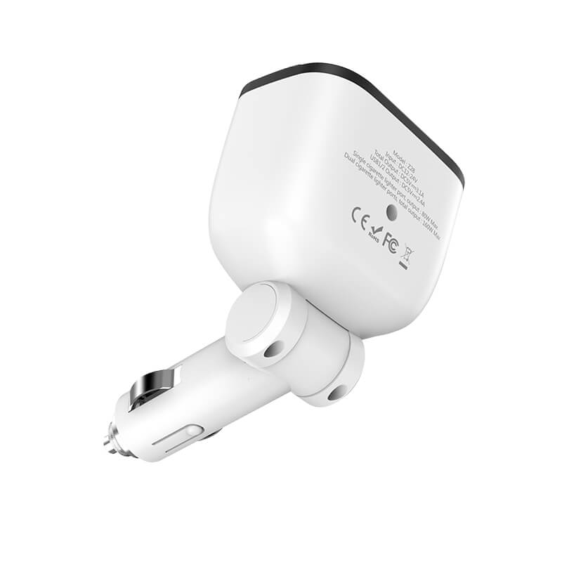 hoco Bendable 160W Dual-Interface Cigarette Sockets Car Charger Z28