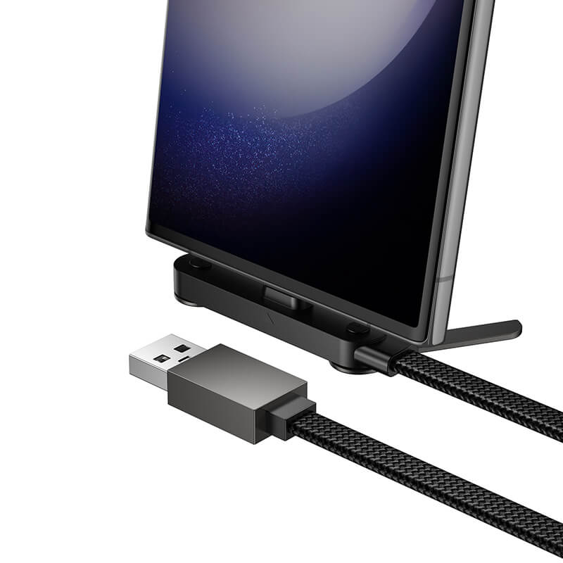 Hoco Type-C to USB-A Nylon Braided Cable with Foldable Phone Stand 1.2m U150