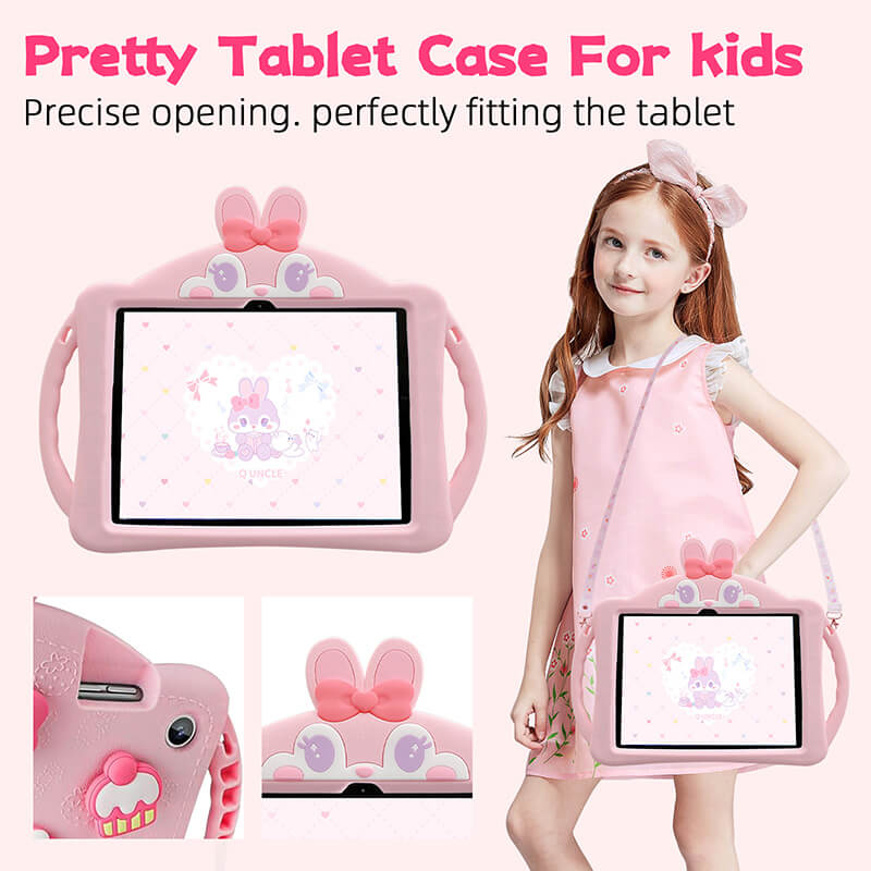 iPad 11th 11 2025 Cute Rabbit Protection Case with Foldable Kickstand