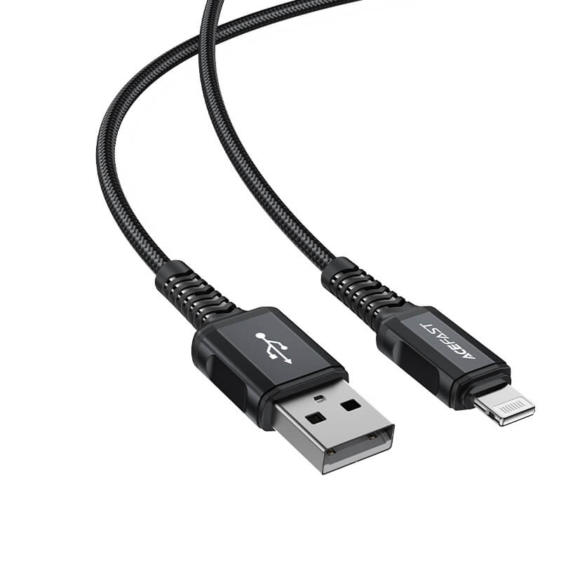 Acefast USB to Lightning Braid Charging Cable 2.4A 1.8m Black