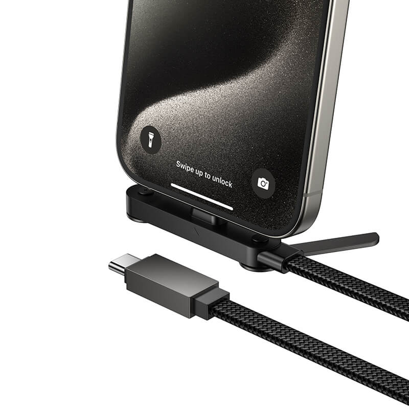 Hoco 60W Fast Charging Type-C To Type-C Braided Cable with Stand 1.2m U150