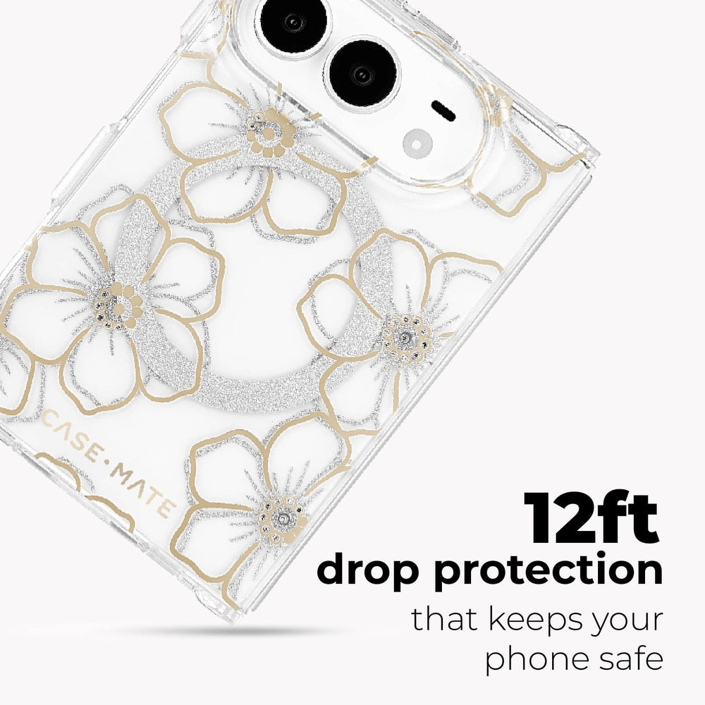 Case Mate Floral Gems Magnetic Phone Case Compatible with iPhone Duo