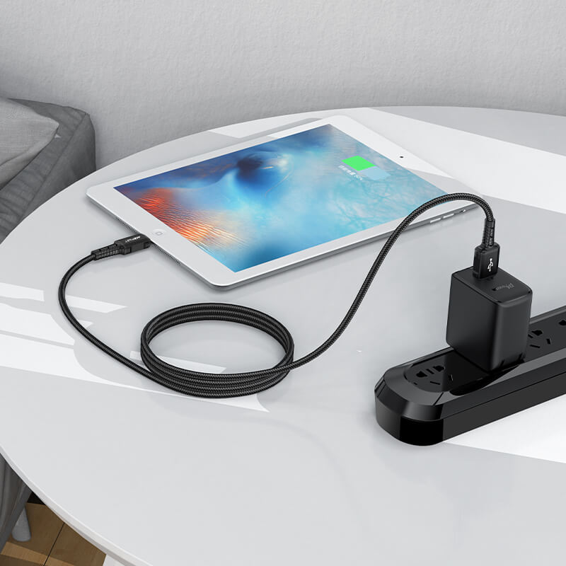Acefast USB to Lightning Braid Charging Cable 2.4A 1.8m Black