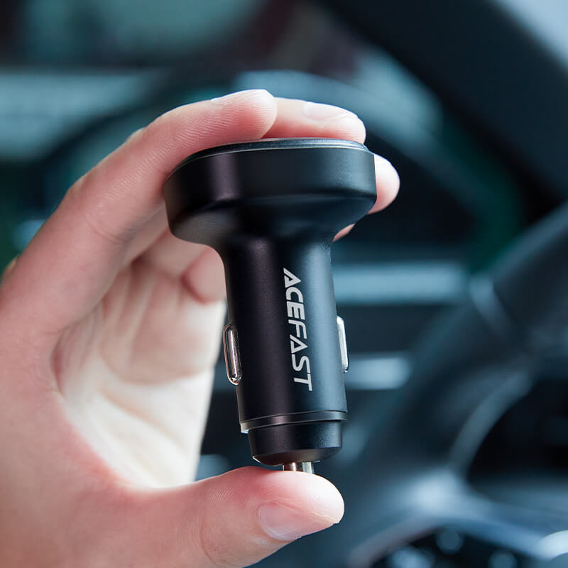 Acefast Multi-Port Fast Car Charger Type-C & USB-A 65W (30W+35W) Black
