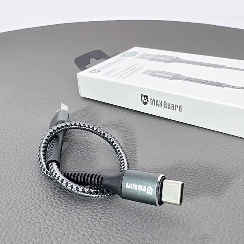 Maxguard USB-A to Type-C Braided Charging Cable 25cm 3A Black