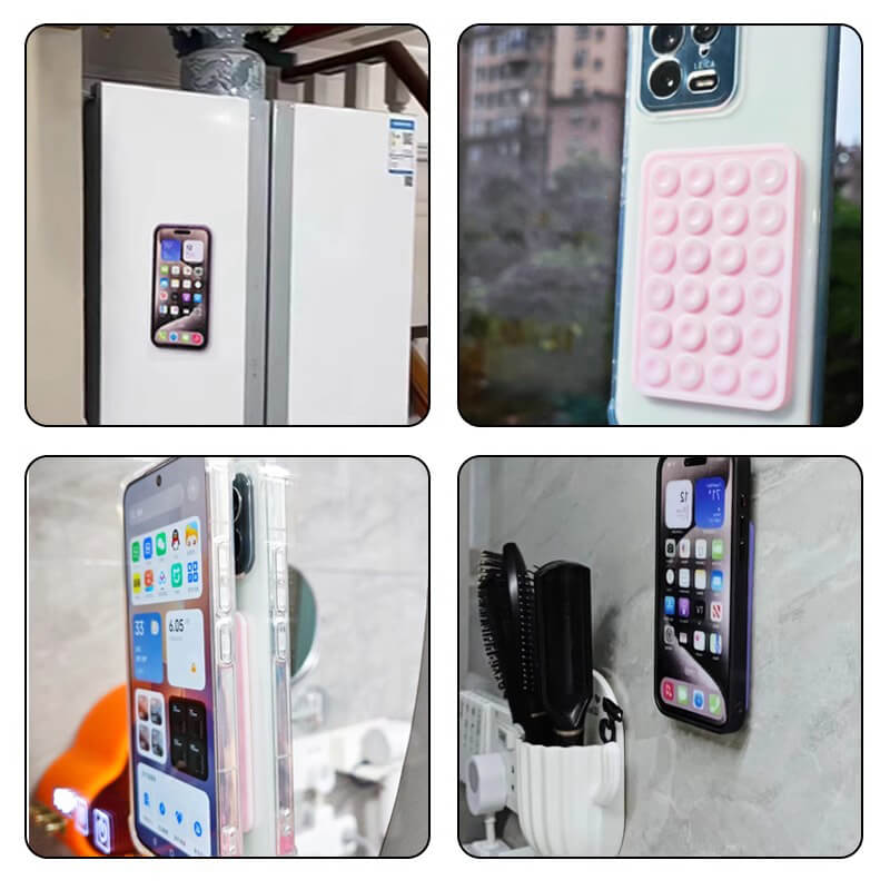 Mobie Silicone Phone Suction Mount Grip for iPhone & Cellphone Cases Light Pink