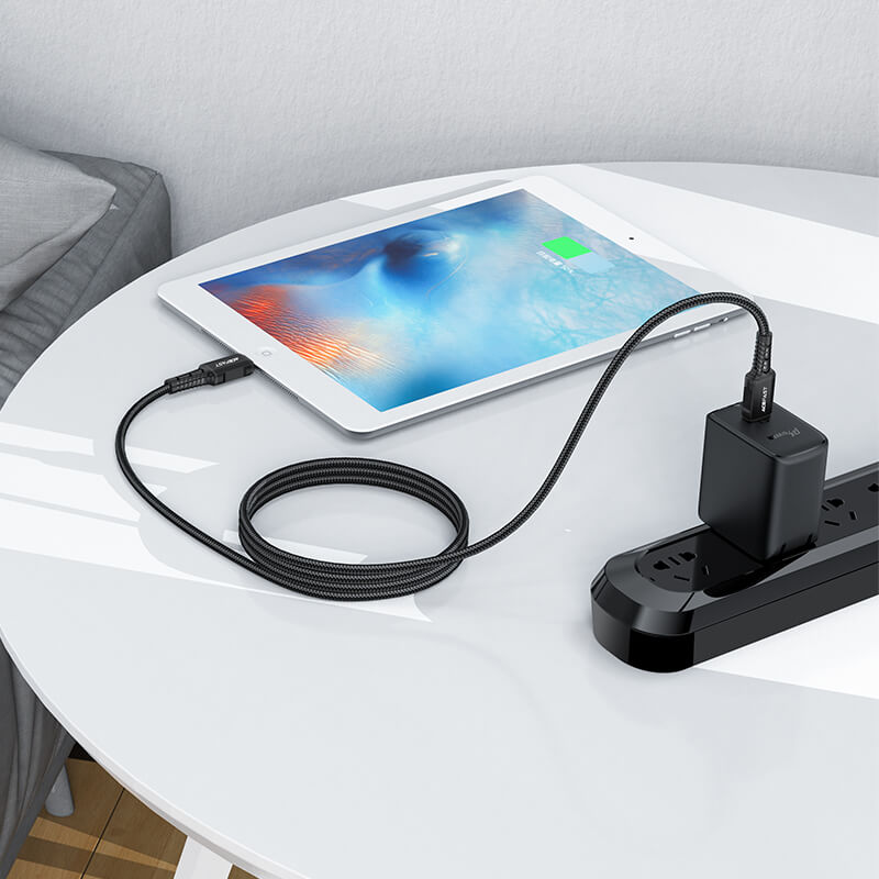 Acefast Type-C to Lightning Fast Braid Charging Cable PD 30W 1.8m Black