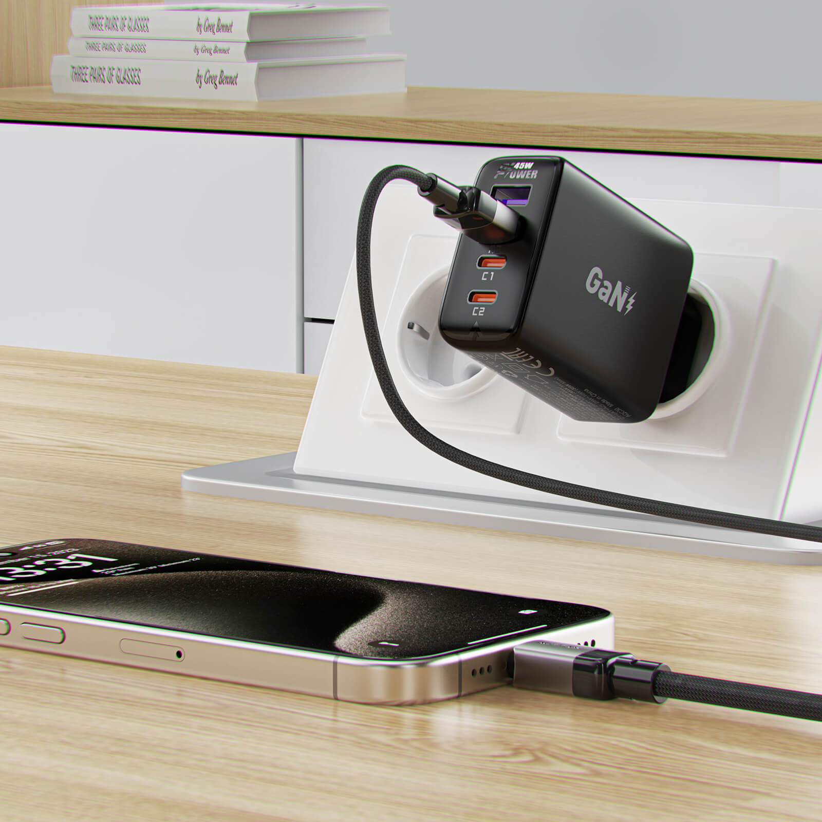 Acefast USB to Type-C Durable Braid Charging Cable 3A 1.2m Black