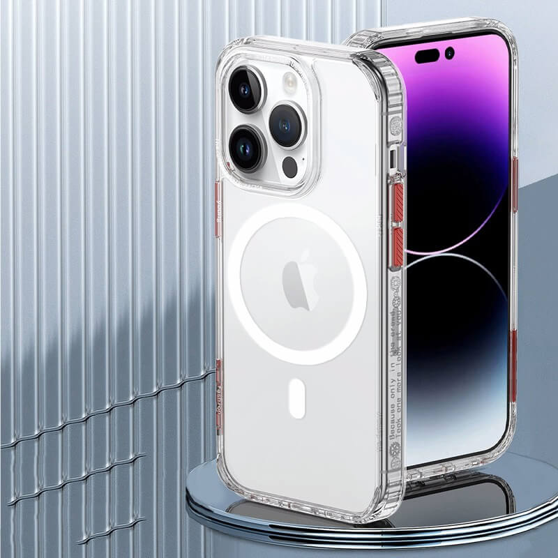 iPhone 15 Elite Series Transparent Magsafe Detachable Buttons Phone Case