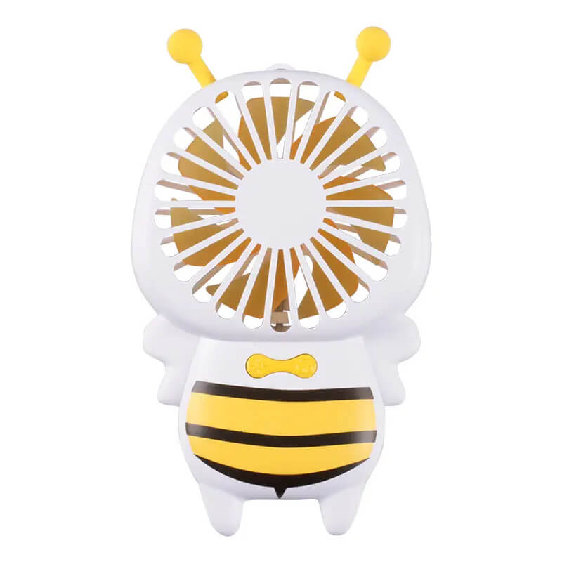 Mobie Portable Handheld Bee Mini Fan with Night Ligh & Lanyard Yellow