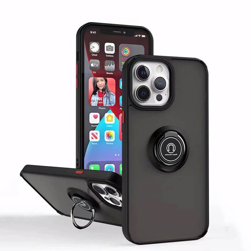 iPhone 12 Pro Max Translucent Full-Coverage Phone Case with Magnetic Phone Grip