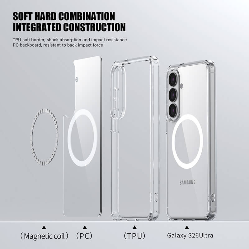 Galaxy S26 Plus 2026 Aurora Series Crystal Magsafe Phone Case Clear