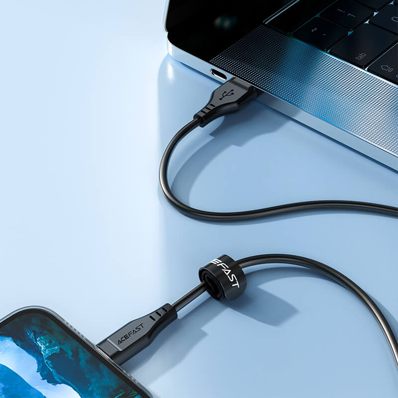 Acefast USB to Lightning Fast Charging Cable 2.4A 1.2m Black