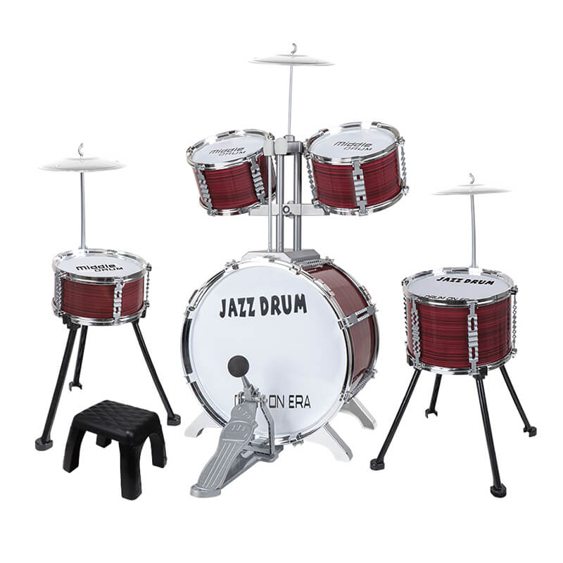 Mobie Educational Instrument Jazz Drum Kit Set Kids Toy Red