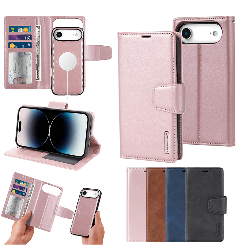 iPhone 17 Air Hanman Miro Leather 2-in-1 Wallet Case with Magnetic Back