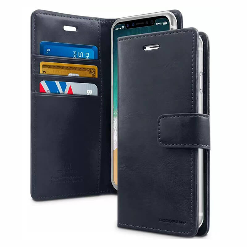 iPhone 14 Plus Mecrcury Goospery Blue Moon Diary Flip Wallet Case