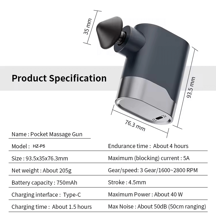 Mobie Pocket-Sized Ultra-Compact Mini Percussion Massager P5