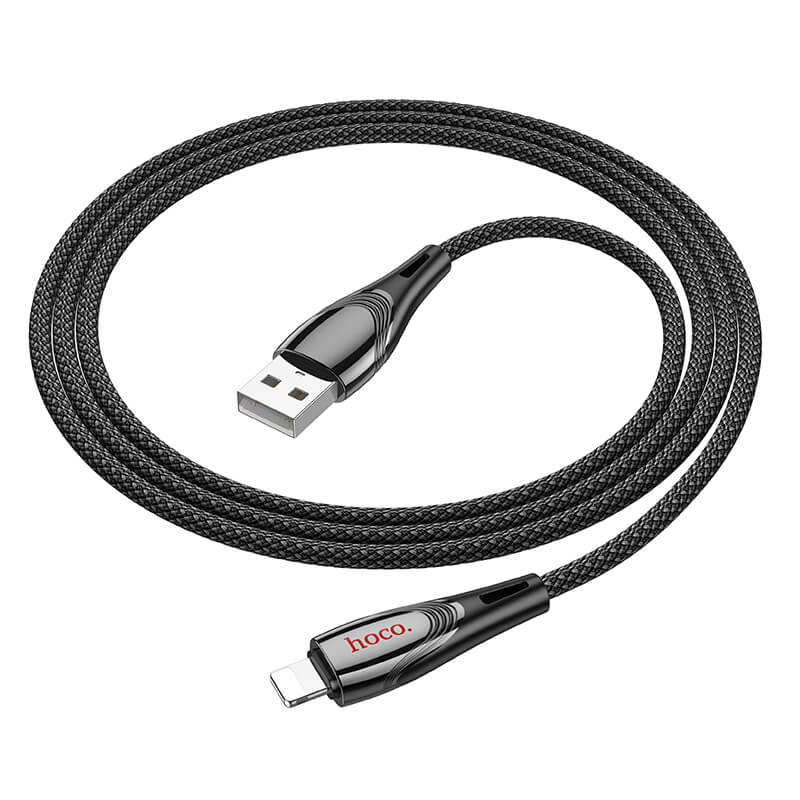 hoco Nylon Braided Lighting to USB-A 2.4A Charging Data Cable 1.2m U133